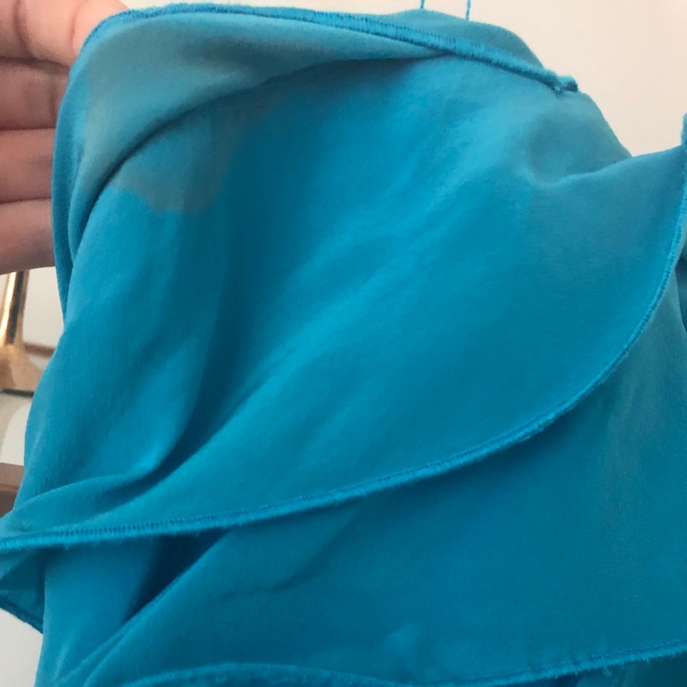 Aidan Mattox Blue Turquoise Ruffled Dress - Picture 8 of 10